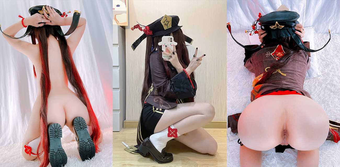 少萝福利姬【Ayame】COS原神美女小胡桃，奶大腰细屁股翘淫骚扭动俏皮露穴